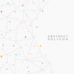 Wall Mural - line polygon style modern art banner circle element grid background with space