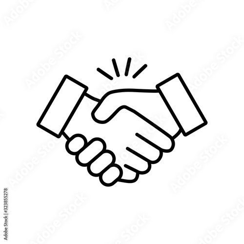 Fotografía Handshake icon vector design illustration on a white background