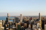 Fototapeta Nowy Jork - Beautiful aerial view of Chicago skyline at daytime, Illinois, USA