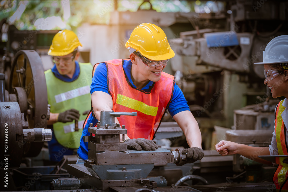 Machine Operator Uniform The Industry engineering and teamwork wearing safety uniform control ...