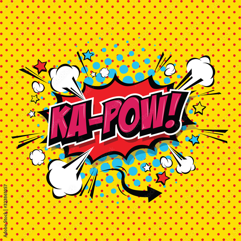 Ka-Pow! Comic Speech Bubble, Cartoon. art and illustration vector file. - obrazy, fototapety, plakaty 