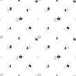 © GAlexS - Seamless pattern without a mask. Black and white chess pieces staggered on a white background