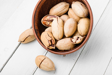 Wall Mural - Unshelled pecans nut