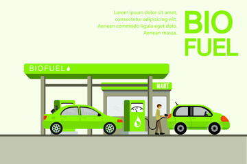 Biofuel petrol refill station. Green energy. Alternative power.