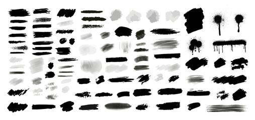 Wall Mural - ink brush strokes, grunge brushes,spray paint vector elements, lines, , dirty artistic design elemen
