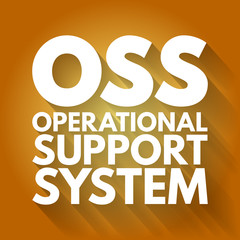 Wall Mural - oss - open source software acronym, technology concept background