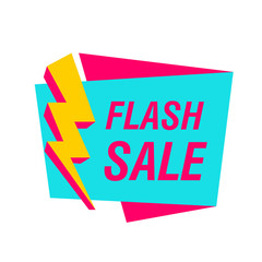 Wall Mural - Flash sale banner with yellow lightning bolt. White background. Big sale, special offer, discounts. Sale concept