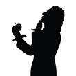 Scientist with apple silhouette vector
