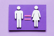 Cartoon woman and man with equality between them