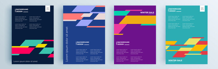 modern abstract covers set, minimal covers design. colorful geometric background, vector illustratio