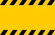 Schild mit gelben Warnstreifen