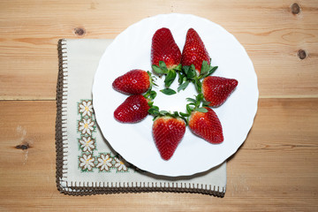 strawberries on a plate