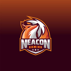 Wall Mural - Neacon logo design illustration for gaming club. Fox esport logo design