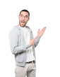 © agongallud - Amazed young man making a gesture of welcome