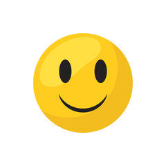 Canvas Print - Happy emoji face flat style icon vector design