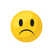 Sad Emoji Face Flat Style Icon Vector Design