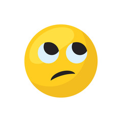 Poster - Rolling eyes emoji face flat style icon vector design