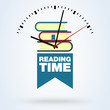 © studiographicmh - Reading time icon. Book symbol. Study plan, education, library symbols. Learning, school agenda illustration.