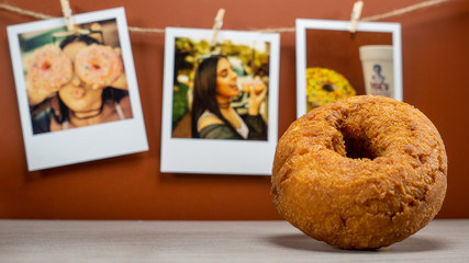 Old Polaroid Donuts Images Sweets Old Camera Cute Girl Female