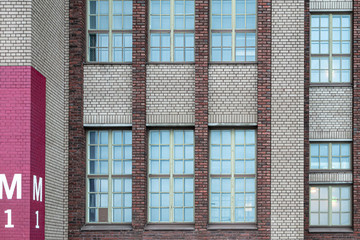 Helsinki city architecture. City buildings, facades, windows