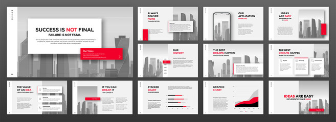Wall Mural - modern powerpoint presentation templates set. use for modern keynote presentation background, brochu