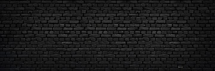 Wall Mural - perfect black brick wall as background or wallpaper or texture