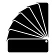 gz733 GrafikZeichnung - german - Farbkarte / Farbfächer Symbol. - english - colour card / colour fan icon. - black - simple template - square xxl g9074