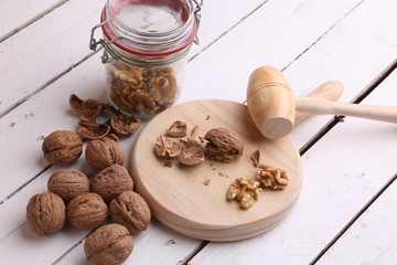 Wall Mural - delicious walnut nuts if peel