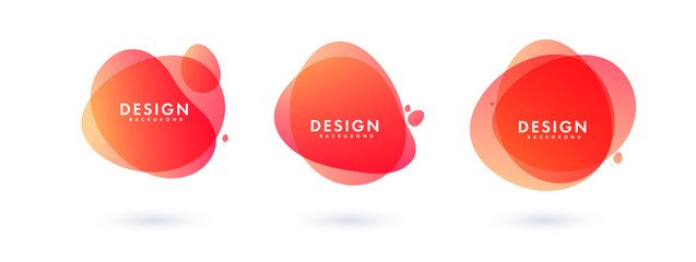 Wall Mural - set of abstract modern graphic elements. dynamical colored forms and line. gradient abstract banners