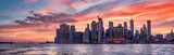 Fototapeta Nowy Jork - new york city skyline travel destination at dramatic sunset over manhatten