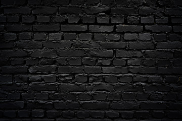Wall Mural - texture of a perfect black brick wall as background or wallpaper