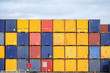 © Maren Winter - Colorful freight containers stacked up on the quay for shipping in the cargo port
