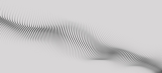 Fototapete - Wave of particles. Futuristic point wave. Vector illustration. Abstract background with a dynamic wave. Wave 3d.