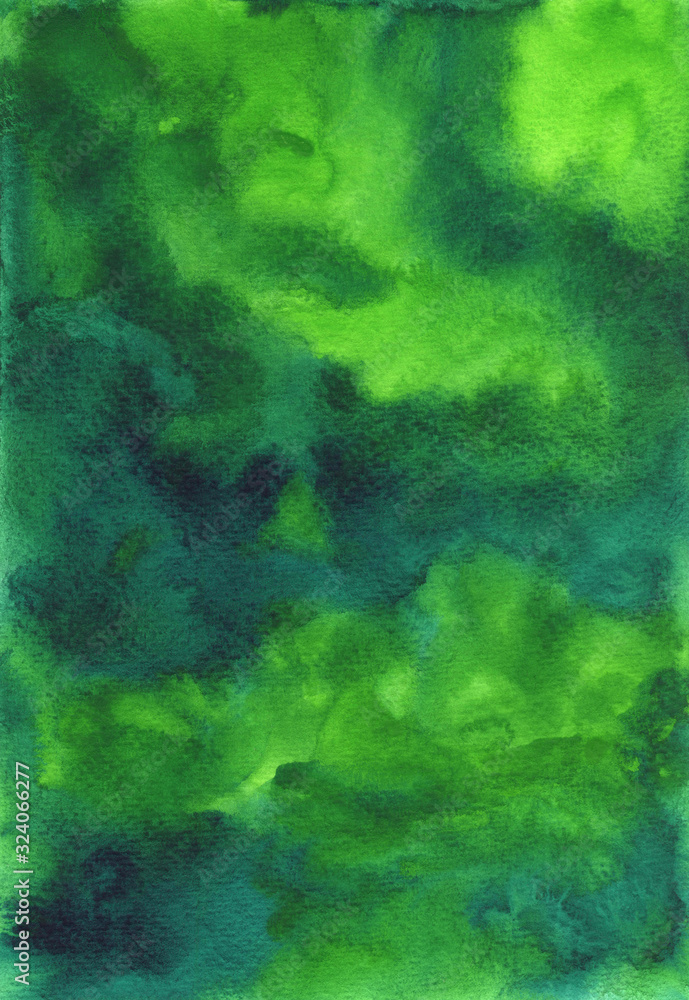 Deep green abstract watercolor background, wet smear. Green and emerald ...