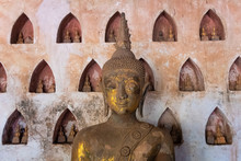 Wat Si Saket,  A Collection Of Statues In Wall Niches, Vientiane, Laos,Vientiane