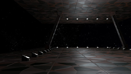 Wall Mural - Space environment, ready for comp of your characters.3D rendering
