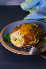 Canvas Print - Twice Baked Potatoes with Bacon, Cheese and  Scallion