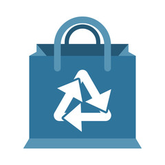 Sticker - arrows recycle symbol in shopping bag