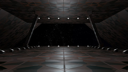 Wall Mural - Space environment, ready for comp of your characters.3D rendering