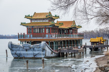 Boat On Kunming Lake In Summer Palace In Beijing, Capital City Of China