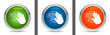 Hands clap icon modern design round button set illustration