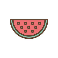 Sticker - Isolated watermelon fruit line and fill style icon vector design