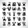 © bigpa - funny monster icons character vector set