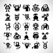 © bigpa - funny monster icons character vector set
