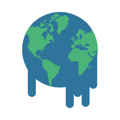 Wall Mural - world planet earth melting icon