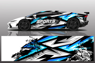 sport car decal wrap design vector