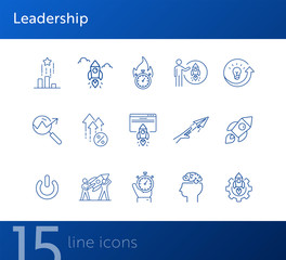 Canvas Print - Leadership icons. Set of line icons. Boss, management.Business concept. Vector illustration can be used for topics like startup, industry, creativity