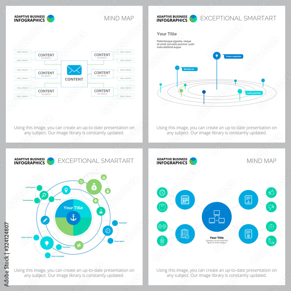 Creative charts set for marketing report, workflow layout, presentation ...