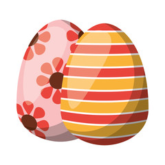 Wall Mural - pair easter eggs painted icon