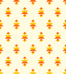 Wall Mural - Bohemian aztec orange elements pattern